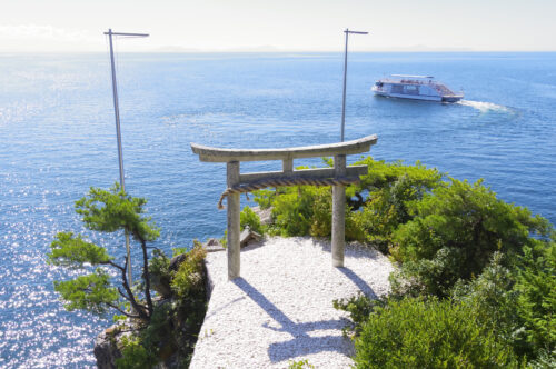 竹生島 瓦投げ　鳥居画像