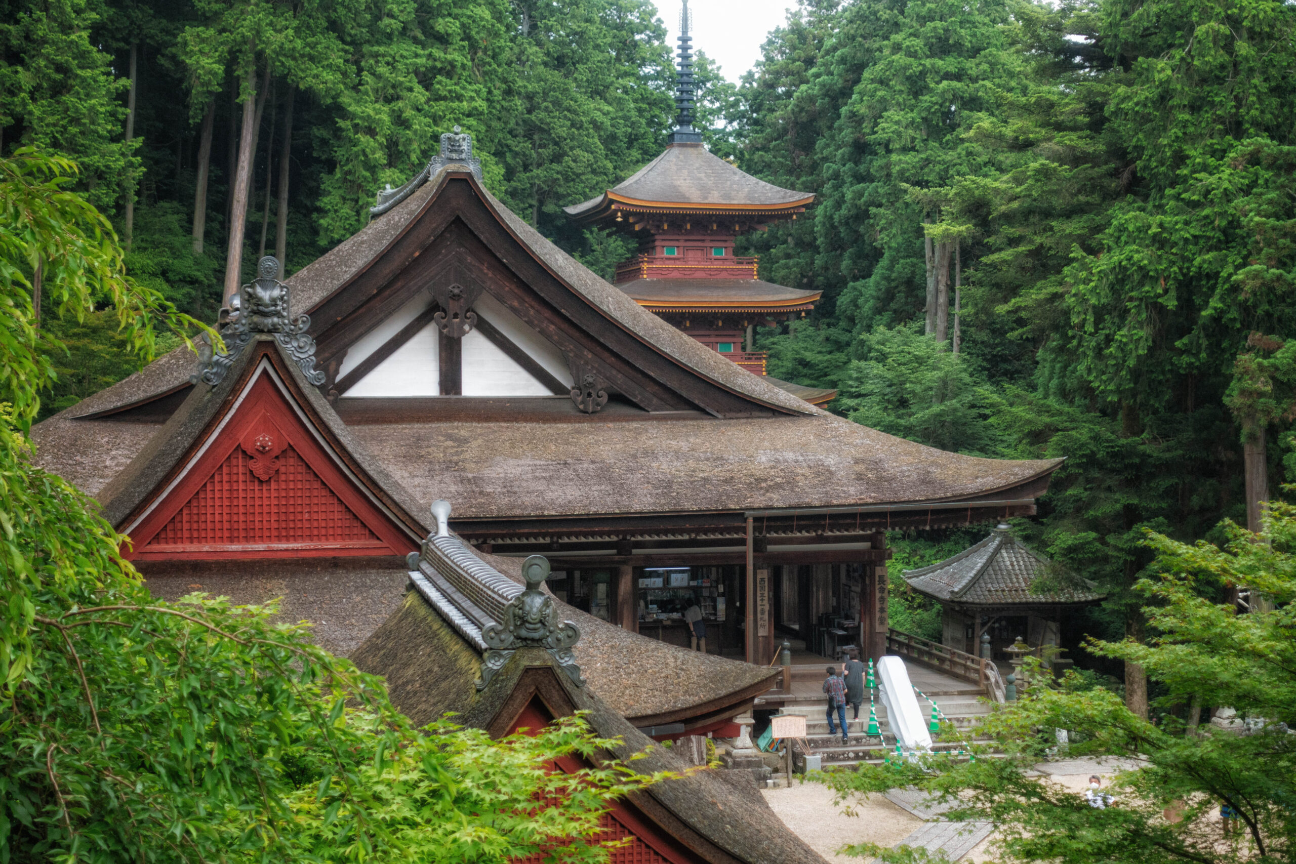 滋賀長命寺 本堂と三重塔画像