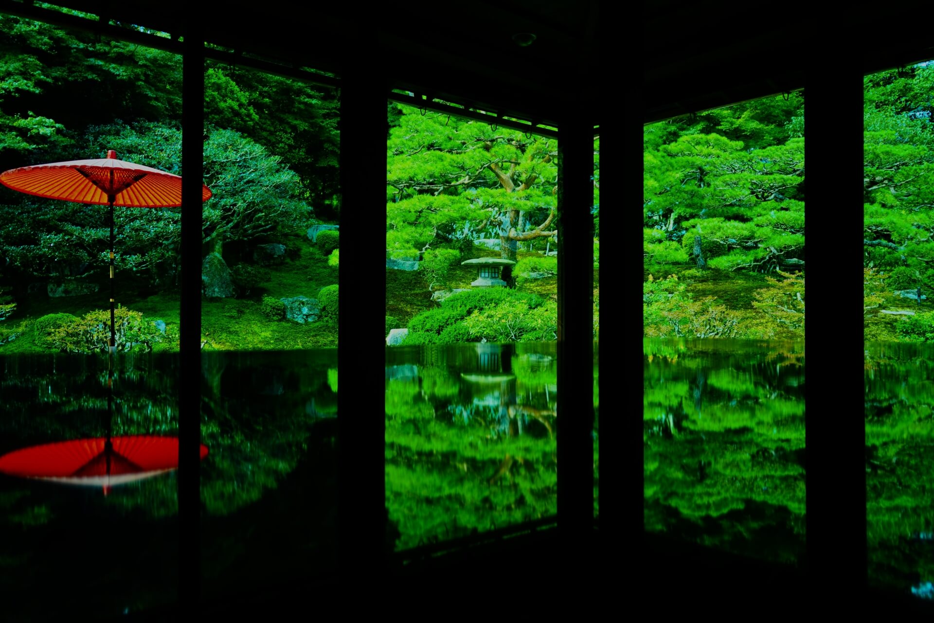 旧竹林院絶景リフレクション画像