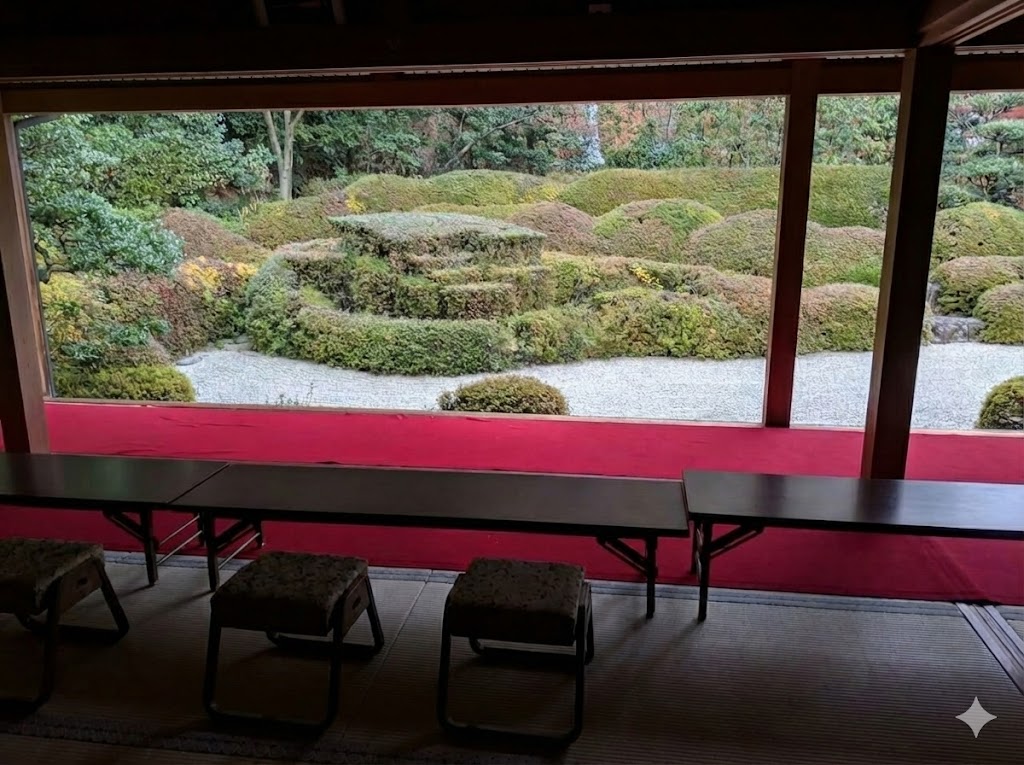 滋賀 甲賀 大池寺 蓬莱庭園 雨の風景