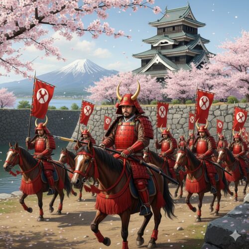 彦根城と赤備えのイメージ画像