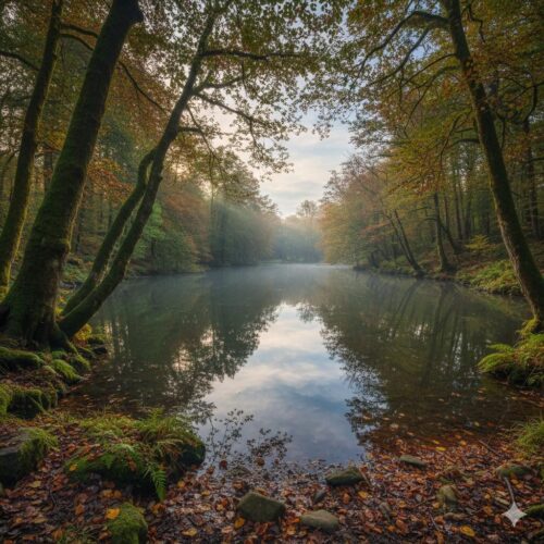 静寂な池の画像イメージ