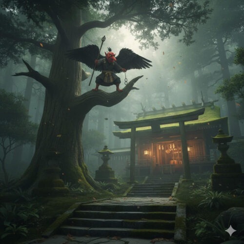 瀧樹神社と天狗のイメージ画像