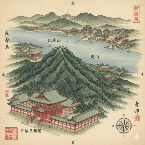 京都と日吉東照宮の位置関係イメージ図画像