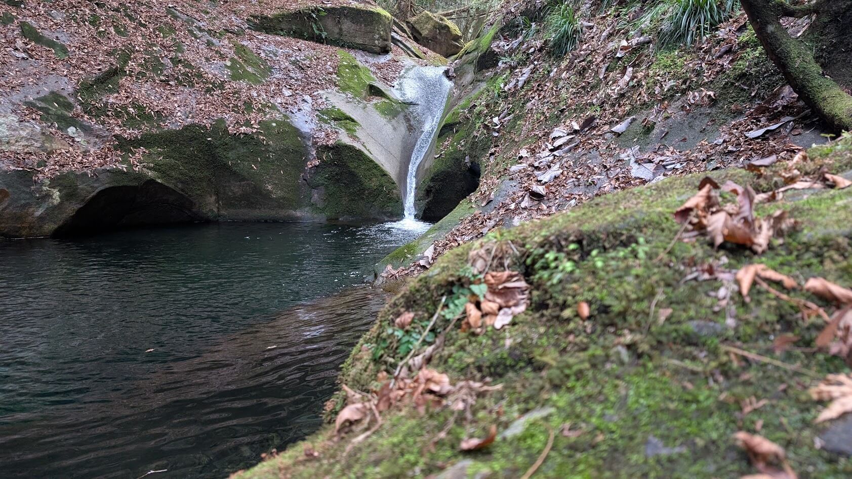 奈良 龍鎮神社 エメラルドグリーン 滝と滝壺