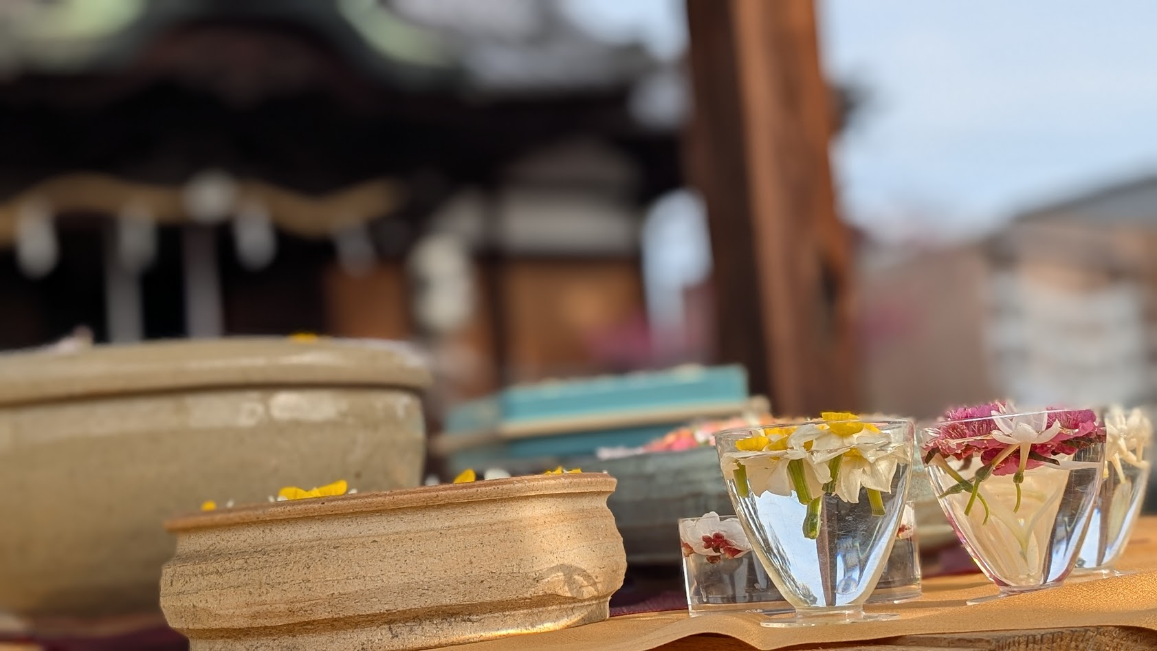 奈良 菅原天満宮 手水舎 横から